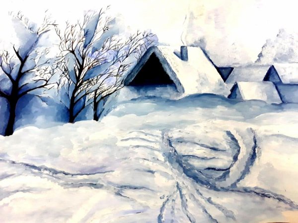 Сугробы карандашом