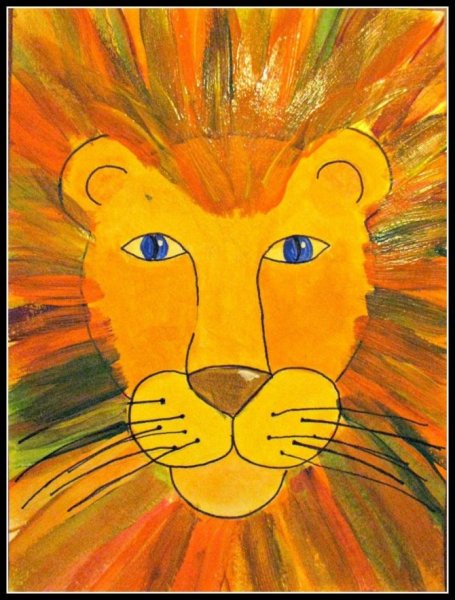 Лев рисование для детей