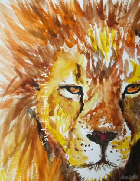 Лев для рисования красками