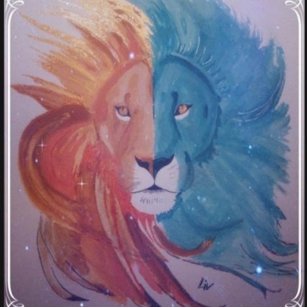 Лев детский рисунок гуашью