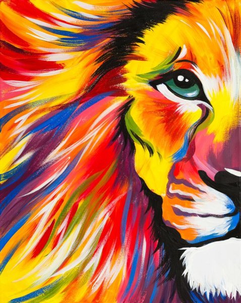 Морда Льва красками
