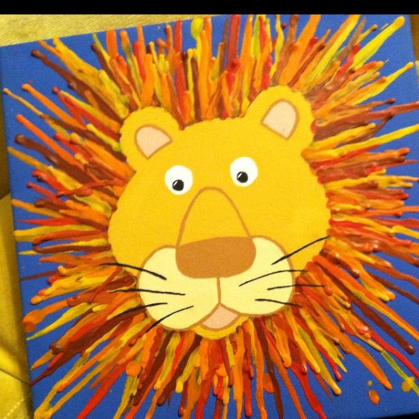 Картины гуашью Лев