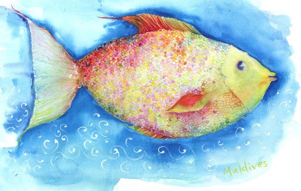 Рыба гуашью