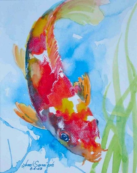 Рыбки красками