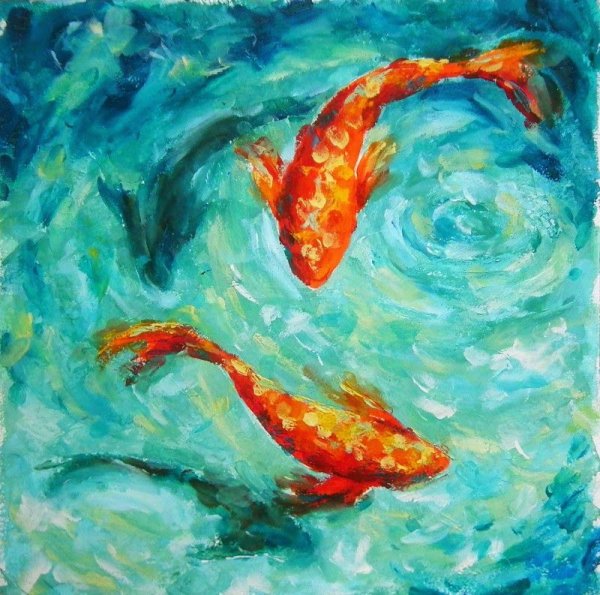 Рыбки акрилом