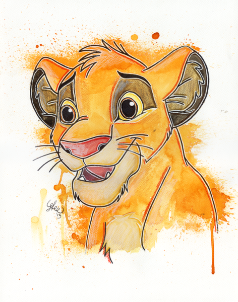 Акварельный Король Лев