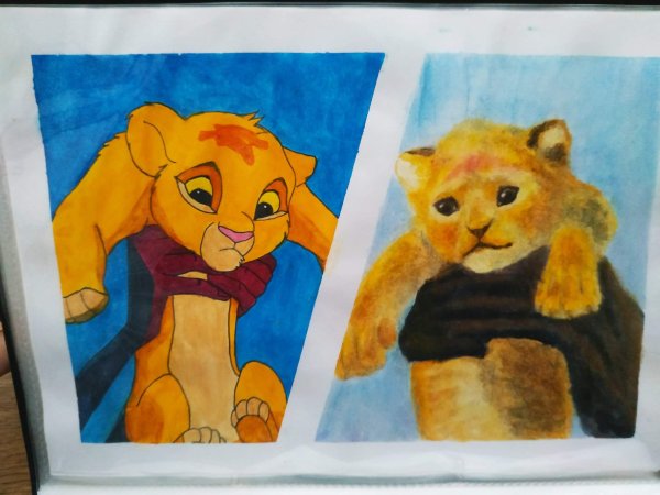 Симба карандашом цветной