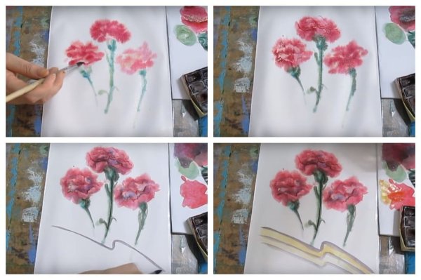 Гвоздики красками