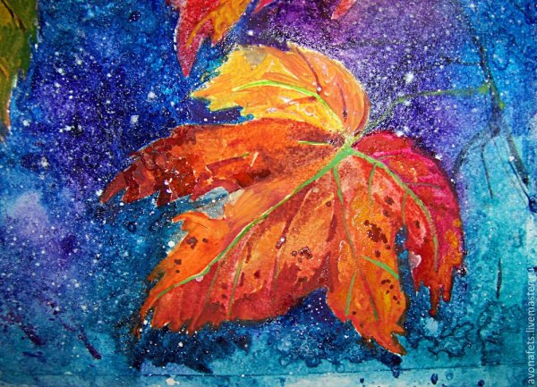 Рисунок гуашью осень