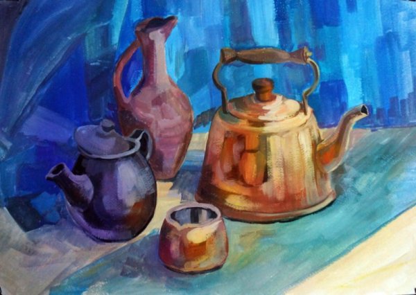 Живопись натюрморт гуашью