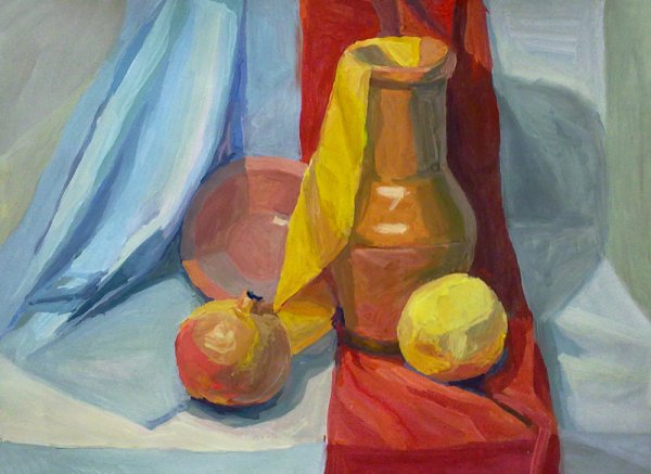 Натюрморт в теплой цветовой гамме