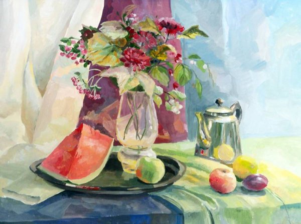 Натюрморты акварелью легкие