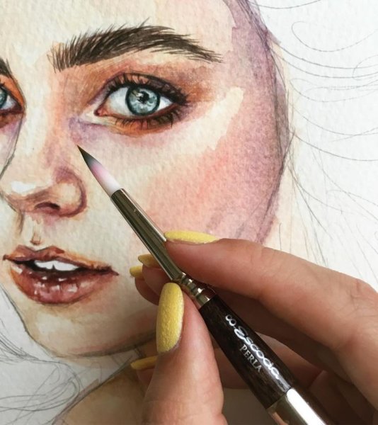 Акварельный карандаш лицо