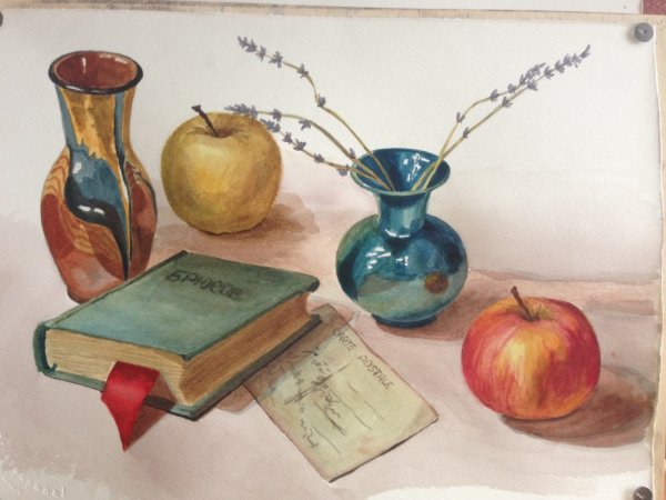 Натюрморт на столе рисунок
