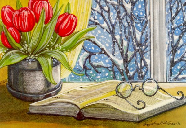 Зимний натюрморт карандашом