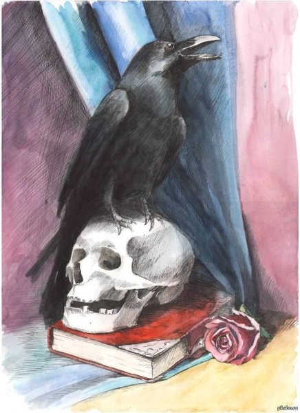 Композиция с вороном