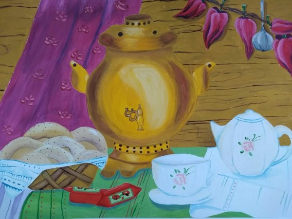 Натюрморт с самоваром для детей