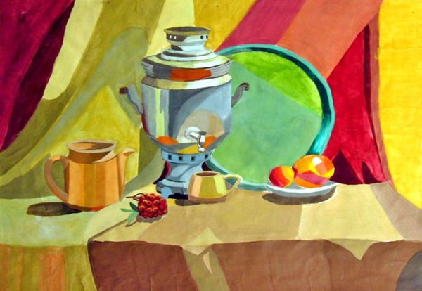 Декоративный натюрморт с самоваром