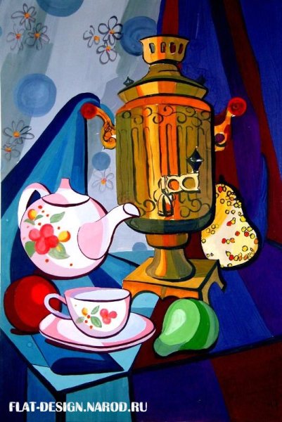 Декоративная живопись самовар