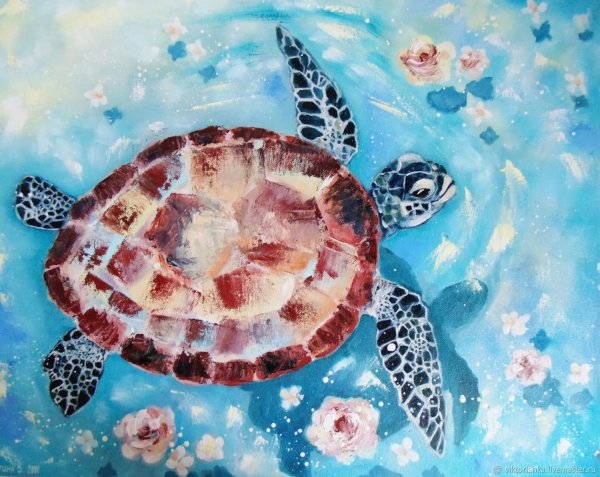 Черепаха живопись