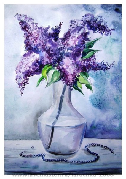 Сирень гуашью