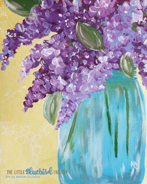 Сирень в вазе гуашью для начинающих