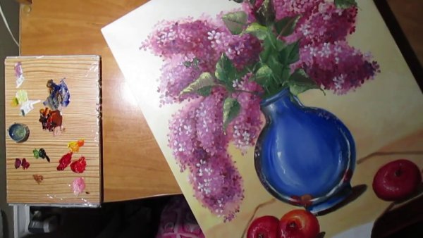 Цветы мазками гуашью