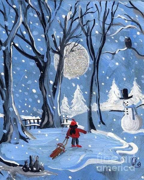 Зимний пейзаж для детей