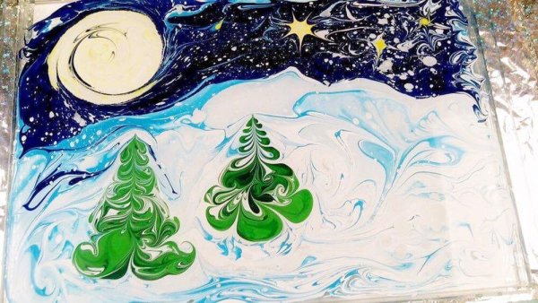 Нетрадиционные техники рисования новый год