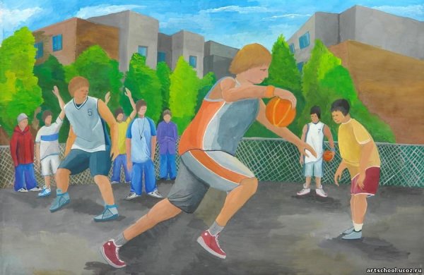 Композиция с людьми в движении