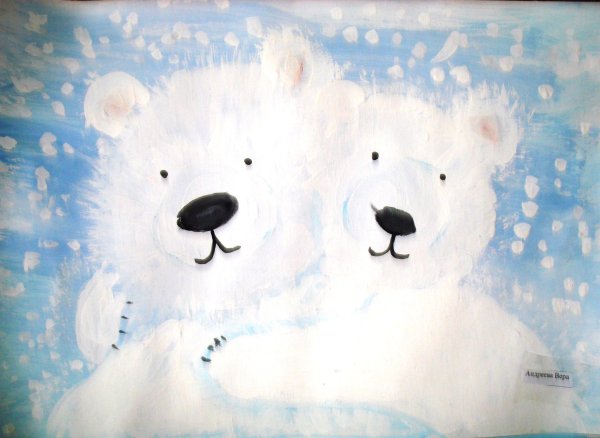 Мишка гуашью