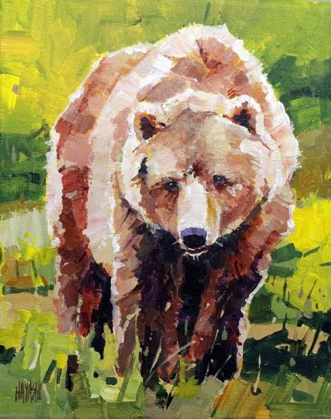 Медведь гуашью