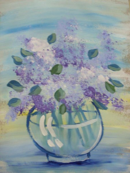 Рисование гуашью сирень