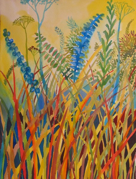 Рисуем траву гуашью