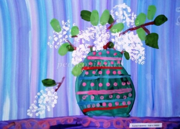 Рисуем натюрморт с детьми сирень
