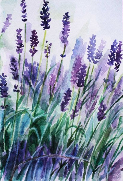 Газон акварель