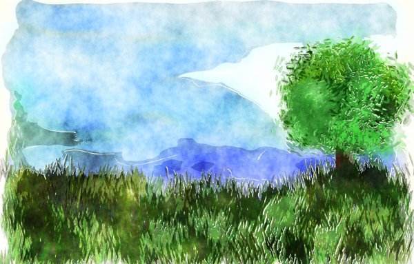 Цветочная Поляна гуашью