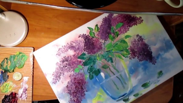 Сирень в правополушарном рисовании