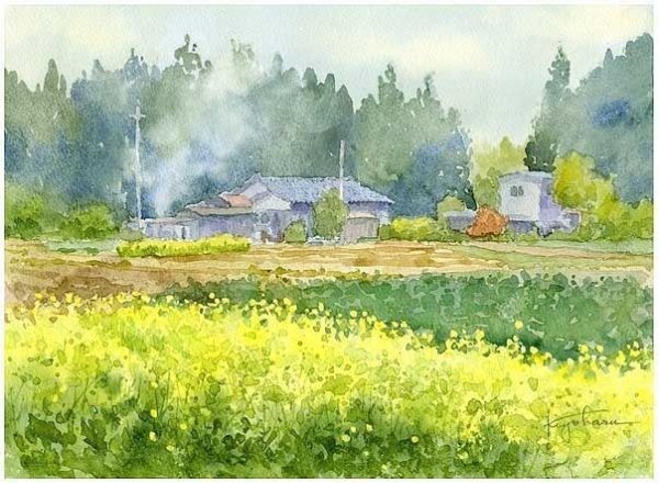 Травинки акварелью