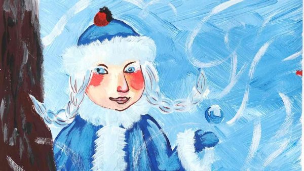 Рисунки Снегурочки гуашью