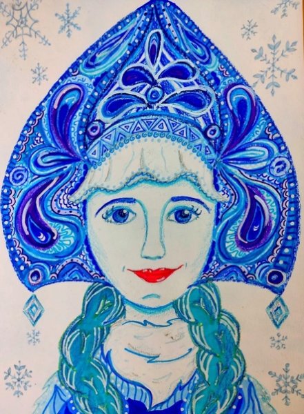 Снегурочка гуашью