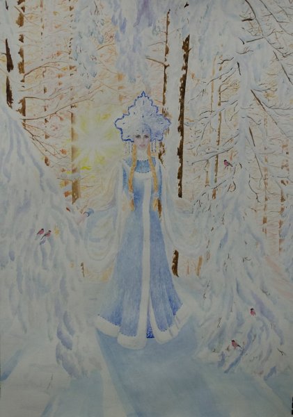 Рисование+гуашью+в+средней+группе+Снегурочка