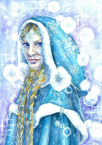 Образ Снегурочки карандашом