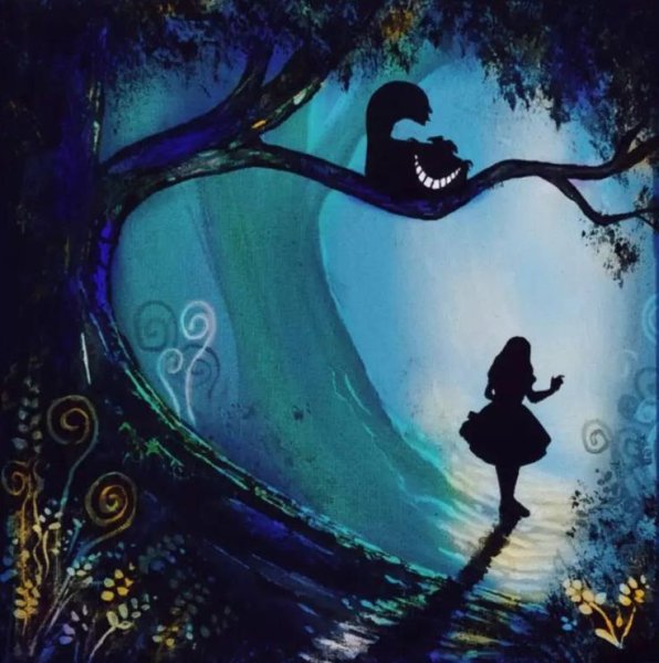 Рисунок гуашью Алиса в стране чудес