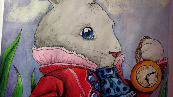 Алиса в стране чудес гуашь