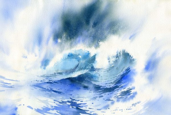 Море акварелью