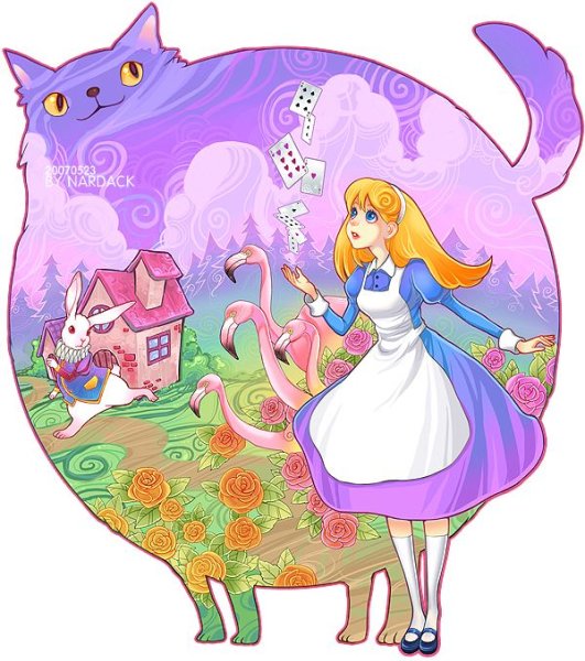 Алиса в стране чудес рис