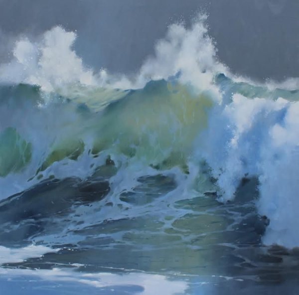 Море волны акварель