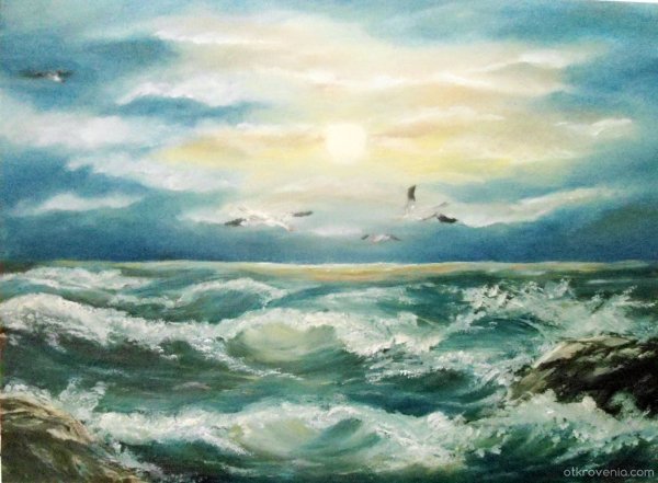 Картина бурное море