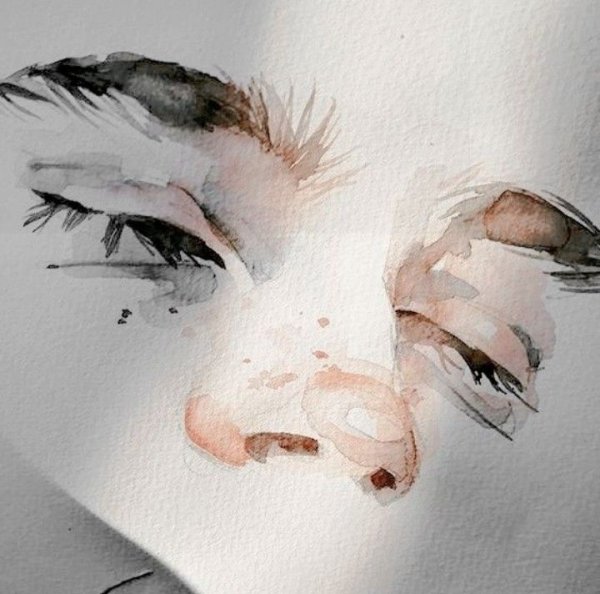 Силуэт акварель